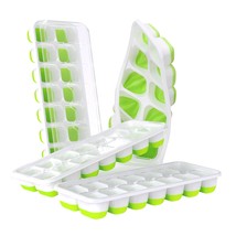 Ice Cube Trays 4 Pack, Easy-Release 56 Pcs Ice Cubes Maker With Spill-Resistant  - £10.44 GBP