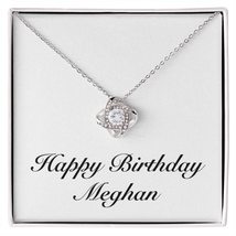 Happy Birthday Meghan - Love Knot Necklace Personalized Name - £47.81 GBP