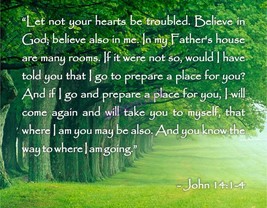 POPULAR BIBLE VERSE SCRIPTURE JOHN &quot;LET NOT YOUR HEARTS BE TROUBLED...&quot; ... - $8.90