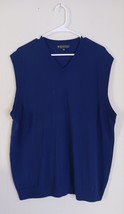 Hart Schaffner Marx Sweater Vest Mens Size XL Extra Fine Merino Wool Navy - $262.42 MXN