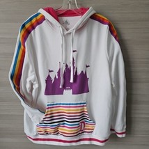 Disneyland Parks Retro Striped Castle Pullover Hoodie Sweatshirt Womens ... - $29.57