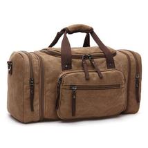 Soft Canvas Men Travel Bags Carry On Luggage Bags Men Duffel Bag - £67.78 GBP