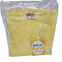 Vintage The Schwab Co Little Me Baby Infant Security Blanket Yellow W White Lace - £51.36 GBP