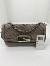 New Coach Wristlet Kristin Woven Leather Beige  Snap 47479 Chain B22 - $49.49