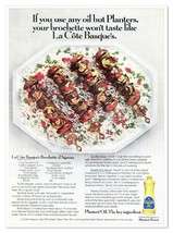Planters Oil La Cote Basque Brochette Recipe Vintage 1976 Full-Page Maga... - $7.76