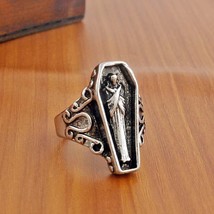 Vintage Vampire  Rings For Men Women Personality Male Punk Rock Rap Ring Accesso - £7.22 GBP