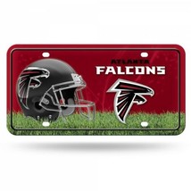atlanta falcons nfl football team helmet logo red license plate made in usa - £23.59 GBP