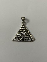 Solid 925 Sterling Silver Eye of Horus Egyptian Pyramid Pendant - £17.28 GBP