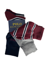Polo Ralph Lauren 3-Pair Dress Socks Wine Stripe / Grey / Navy - £35.58 GBP
