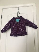 Cherokee Baby Girls Gold Star Print  Puffer Coat Jacket Zip Size 18 Months  - £22.42 GBP