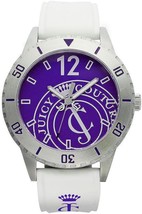 NEW Juicy Couture 1900948 Womens Taylor Graphic Purple Dial White Silicone Watch - $69.25