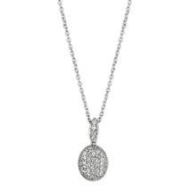 3W432 - Rhodium Brass Necklace with AAA Grade CZ  in Clear - $563.39 MXN