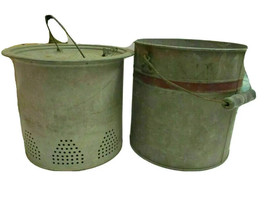Vintage Galvanized Mino Bucket Small Fish - $75.00
