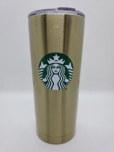 Starbucks Travel Tumbler 20 Fl Oz Gold w/ Starbucks Logo Coffee  - £8.87 GBP