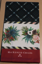 Mackenzie Childs Highbanks Bouquet Tartan Plaid Holiday Xmas Winter Dish Towel - £38.35 GBP