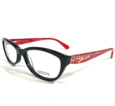 Guess Eyeglasses Frames GU 2326 BLK Black Red Round Full Rim 52-16-135. - $74.59