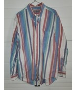 Large Britches Oxford Large Multicolor Stripe Button DOwn Shirt Long Sle... - £13.36 GBP