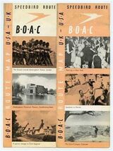 B O A C Route Map UK to USA Speedbird Route 1946 British Overseas Air Corp - $245.52