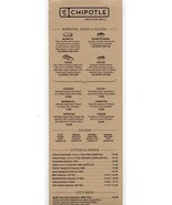 Chipotle Mexican Grill Menu and Nutrition Guide  - $13.86