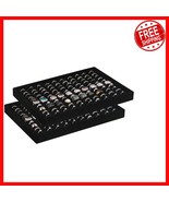 Elegant Black Velvet Ring Display Tray Set - Stackable Jewelry Storage S... - $660.46 MXN