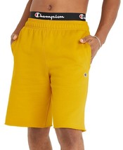 Champion Mens Big &amp; Tall Relaxed-Fit Solid Fleece Shorts Team Gold-XLT - £17.62 GBP