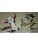 Lenwile Ardalt Artware  Porcelain Duck Hand Made In JAPAN &amp; Baby deer Fawn - £12.69 GBP