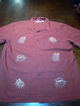 Esquisito Fine Embroidered Drinks ButtonUp Shirt, Reddish Exquisite Men&#39;... - $19.50 CAD