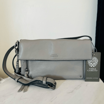 Vince Camuto Rylan Pebbled Leather Crossbody Bag, Classic/Party, Gray, NWT - $92.57