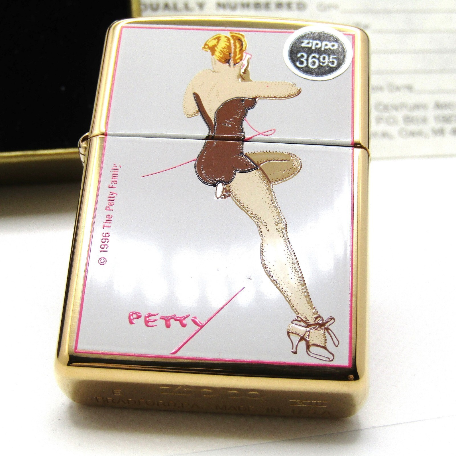 The Petty Girl Solid Brass Zippo Oil Lighter 1997 Unfired Rare - £96.07 GBP