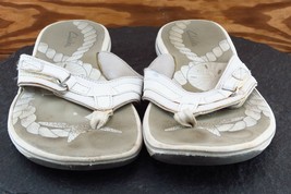 Clarks Sz 9 M White Flip Flop Synthetic Women Sandals 60468 - £15.51 GBP
