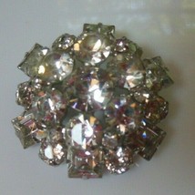 Vintage Signed WEISS Brooch Prong-set Clear Rhinestones - £43.65 GBP