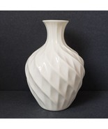 Lenox Cream 5.5&quot; Swirl Pattern Small Bud Vase Gold Rim - $27.00