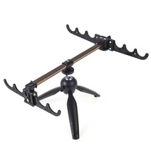 Mini Fishing Rod Holder Collapsible Tripod Stand Aluminum Alloy 6 Groove Winter  - £67.31 GBP