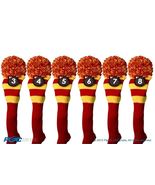 Hybrid golf club headcover 6 PC VINTAGE RED YELLOW 3 4 5 6 7 8 KNIT Head... - $80.42 CAD