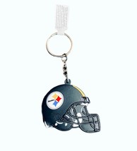 PITTSBURGH STEELERS HELMET KEYCHAIN KEY RING SOFT RUBBER KEY TAG 1-1/2&quot; NWT - £3.35 GBP