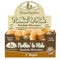 Fieldcrest Farms Nothin&#39; to Hide Peanut Butter Bagels Dog Treat Peanut Butter 24 - £99.69 GBP