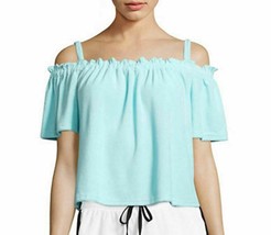 JUICY COUTURE Black Label Off The Shoulder Terry Top Island Paradise ( S ) - £54.47 GBP