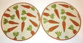 New Pair Of Isaac Mizrahi Beaded Easter Carrots Spring 15&quot; PLACEMATS/CHARGERS - £41.07 GBP
