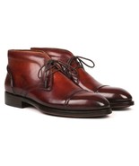 Paul Parkman Mens Shoes Boots Brown Chukka Cap Toe Leather Handmade 144B... - $933.10 CAD