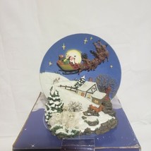 Santa&#39;s On His Way flying sleigh 3D Collector Plate A Christmas Remembered  - $7.87