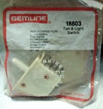 NEW GENUINE GEMLINE BRAND REFRIGERATOR FAN &amp; LIGHT SWITCH #18803 - $9.99