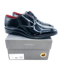 Carlos Men Graham Lace-Free Cap-Toe Leather Oxfords Derby Shoes- Black, ... - $37.62