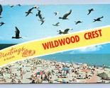 Doppio Vista Banner Greetings Wildwood Crest Nuovo Maglia Nj Unp Cromo C... - $5.07