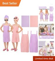 Vibrant 2-Pack Microfiber Bath Towel Wraps for Girls - Includes Hair Wraps - $82.12