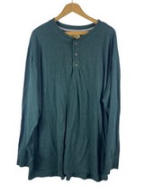 The Foundry Henley Shirt Size 2XLT 2XL Tall Knit Green Long Sleeve Mens ... - $37.18
