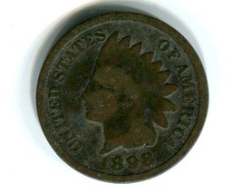 1898 Indian Head Penny United States Small Cent Antique Circulated Coin 03747 - £4.16 GBP