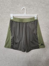 Adidas Yoga Training 7&quot; Shorts Mens S Olive Green Gray Colorblock NEW - $29.57