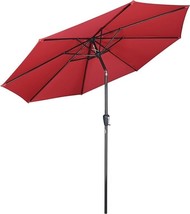 Yescom 10Ft UV50+ Aluminum Outdoor Table Patio Umbrella Crank Tilt 3000PA RED - £53.14 GBP