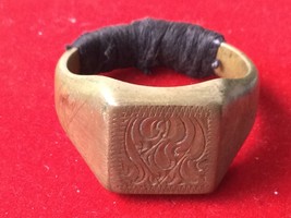 Vintage Old Brass Knok Pattern Style Magic Ring Rare Amulets Protective Talisman - £39.95 GBP