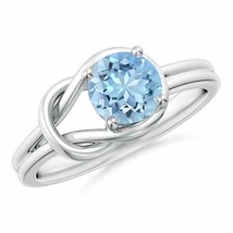 Authenticity Guarantee 
Angara Natural 6mm Aquamarine Ring in Sterling Silver... - £503.72 GBP